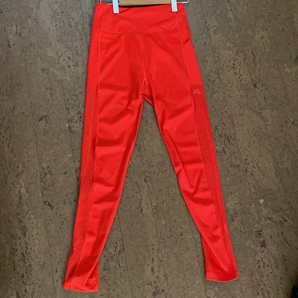 Adidas X Ivy Park mesh panel Mine legging/tights bright red side pocket! Size S - Picture 13 of 14